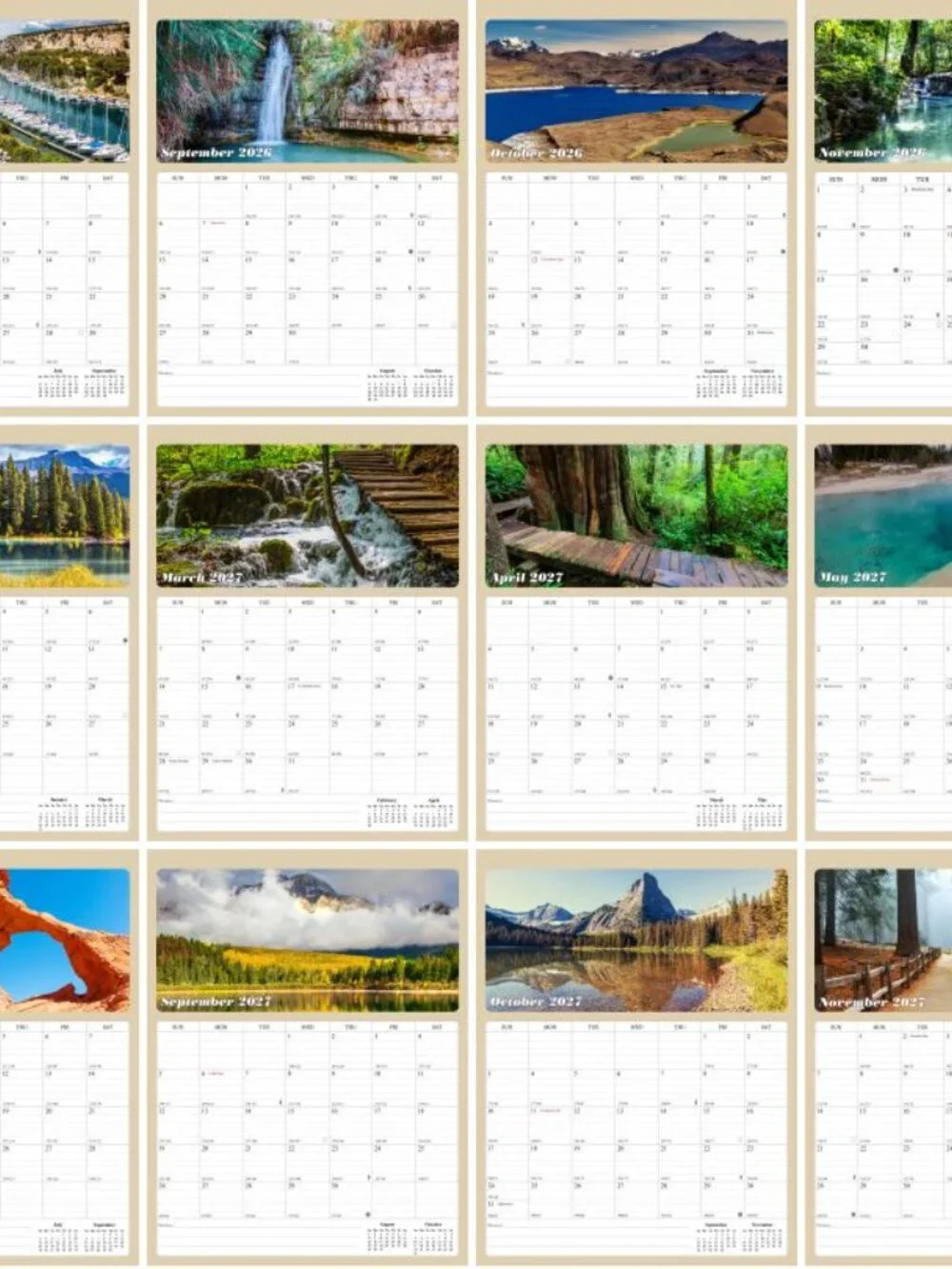 2026 - 2027 Calendar Magnetic Peel & Stick 18 Months 8.5
